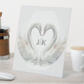 Custom Wedding Monogram Swan Sockelschild (In Situ)