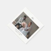 Custom Wedding Monogrammed Photo Best Day Ever Serviette (Ecke)