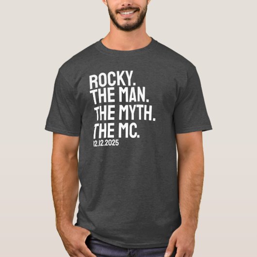 Custom Wedding Name And Date Master Of Ceremonies T-Shirt (Vorderseite)