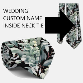 Custom Wedding Name on Back of Neck Tie Krawatte