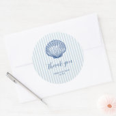 Custom Wedding Name Seashell Vielen Dank Runder Aufkleber (Umschlag)