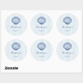 Custom Wedding Name Seashell Vielen Dank Runder Aufkleber (Blatt)