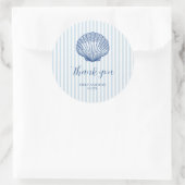 Custom Wedding Name Seashell Vielen Dank Runder Aufkleber (Tasche)