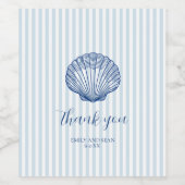 Custom Wedding Name Seashell Vielen Dank Weinetikett (Einzelnes Label)