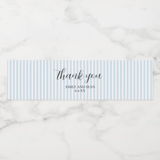 Custom Wedding Name Vielen Dank Wasserflaschenetikett (Einzelnes Label)