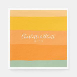 Custom Wedding Names Earthy Pastel Green Summer Serviette