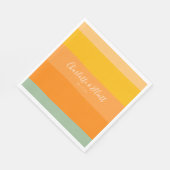 Custom Wedding Names Earthy Pastel Green Summer Serviette (Ecke)