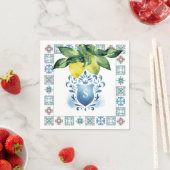 Custom Wedding Napkins Amalfi Tile und Zitronen Serviette (Beispiel)