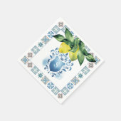 Custom Wedding Napkins Amalfi Tile und Zitronen Serviette (Ecke)