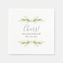 Custom Wedding Napkins einfache grüne Blätter Serviette