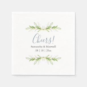 Custom Wedding Napkins einfache grüne Blätter Serviette