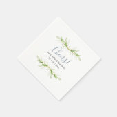 Custom Wedding Napkins einfache grüne Blätter Serviette (Ecke)