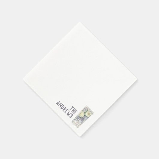 Custom Wedding Napkins Gin & Tonic Cocktail Stunde Serviette (Ecke)