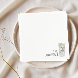 Custom Wedding Napkins Gin & Tonic Cocktail Stunde Serviette