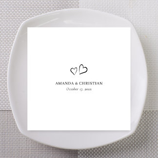 Custom Wedding Napkins mit elegantem Doppelherz Serviette