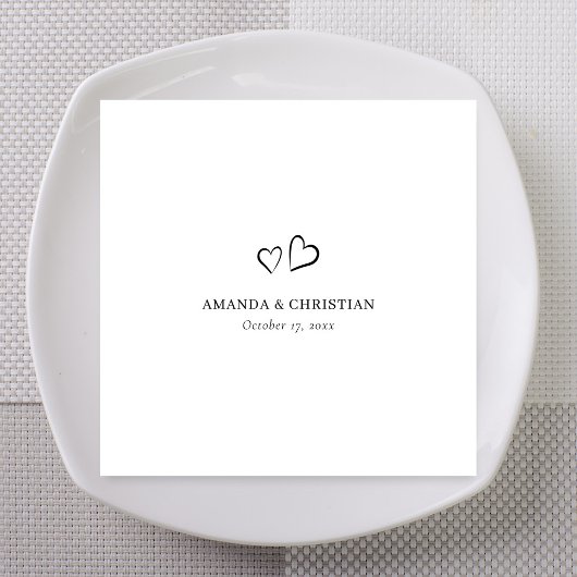 Custom Wedding Napkins mit elegantem Doppelherz Serviette