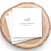 Custom Wedding Napkins mit elegantem Doppelherz Serviette