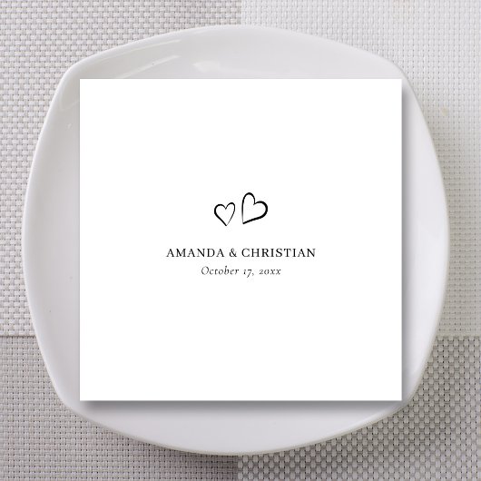 Custom Wedding Napkins mit elegantem Doppelherz Serviette