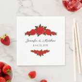 Custom Wedding Napkins mit Rote Rosen Serviette (Beispiel)