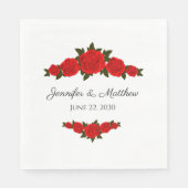 Custom Wedding Napkins mit Rote Rosen Serviette (Vorderseite)