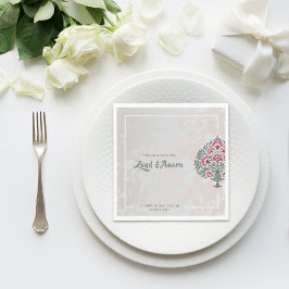 Custom Wedding Napkins - Mughal Floral Motif Serviette