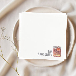 Custom Wedding Napkins Negroni Cocktail Stunde Serviette