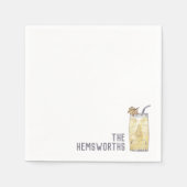 Custom Wedding Napkins Piña Colada Cocktail Stunde Serviette (Vorderseite)