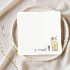 Custom Wedding Napkins Piña Colada Cocktail Stunde Serviette