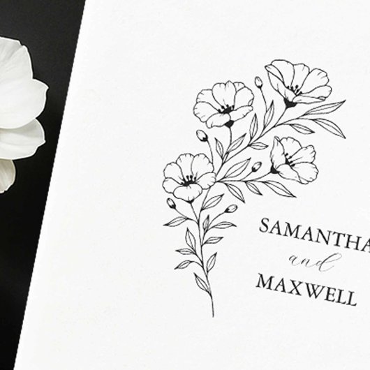 Custom Wedding Napkins Schwarz-Weiß-Blüte Serviette