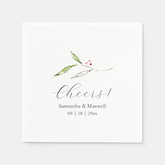 Custom Wedding Napkins Simple Botanical Serviette (Vorderseite)