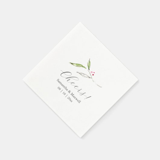 Custom Wedding Napkins Simple Botanical Serviette (Ecke)