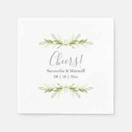 Custom Wedding Napkins Simple Green Leaves Serviette