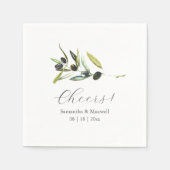 Custom Wedding Napkins Simple Olive Branch Serviette (Vorderseite)
