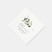 Custom Wedding Napkins Simple Olive Branch Serviette (Ecke)