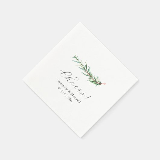 Custom Wedding Napkins Simple Rosemary Serviette (Ecke)