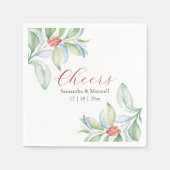 Custom Wedding Napkins Weihnachtsfeiertage Blätter Serviette (Vorderseite)