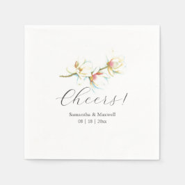 Custom Wedding Napkins White Magnolia Blume Serviette