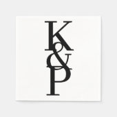 Custom Wedding Napkins with Initial Logo Serviette (Vorderseite)