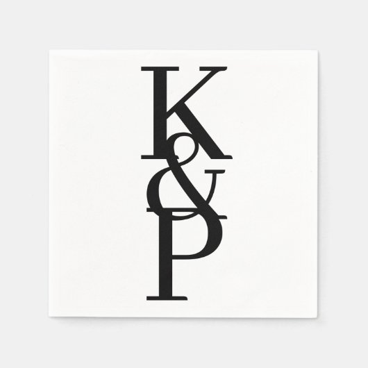Custom Wedding Napkins with Initial Logo Serviette (Vorderseite)