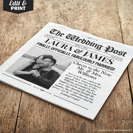 Custom Wedding Newspaper Napkins | Registerkarte " Serviette