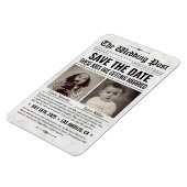 Custom Wedding Newspaper Save the Date Einladung Magnet (Linke Seite)