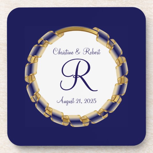 Custom wedding or anniversary plastic getränkeuntersetzer (Vorderseite)