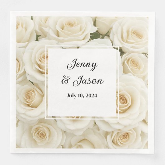 Custom Wedding Paper Napkins Serviette (Vorderseite)