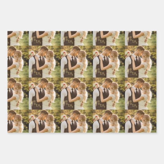 Custom Wedding Photo Geschenkpapier Set (Vorderseite)