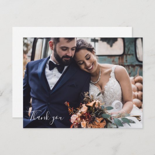 Custom Wedding Photo Thank You Postcards Postkarte (Vorne/Hinten)