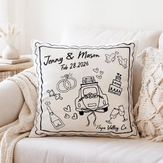 Custom Wedding Pillow Cover – Personalized Couple Kissen