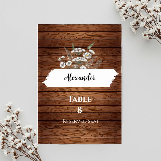 Custom wedding placeholder card tischnummer