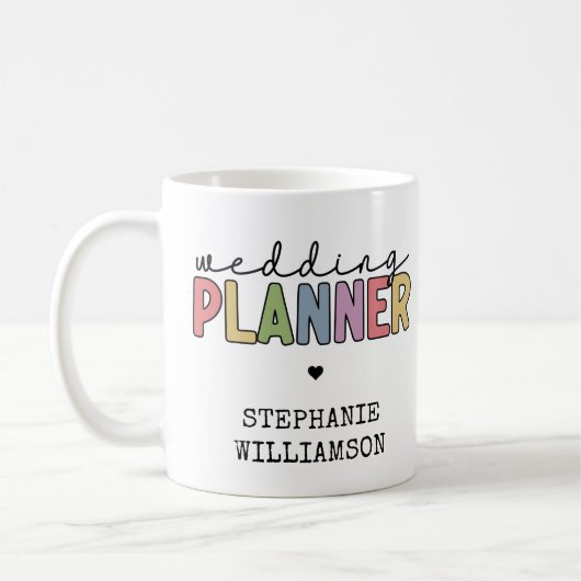Custom Wedding Planer Event Planner Kaffeetasse (Links)