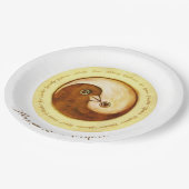 CUSTOM WEDDING PLATE 9" Gold YinYang taucht Harmon Pappteller (Schrägansicht)