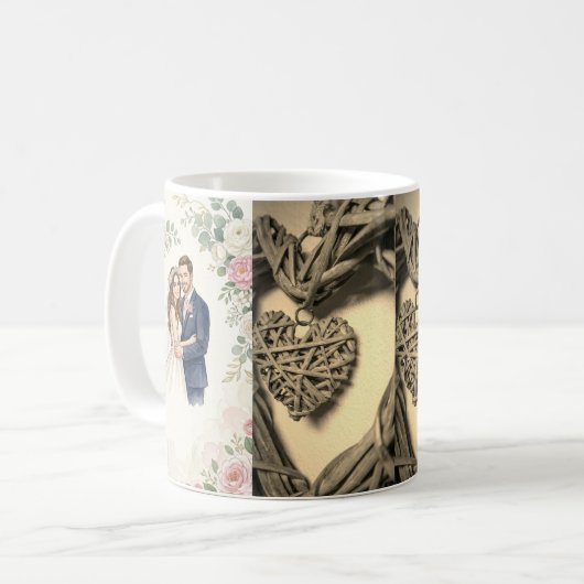 Custom Wedding Portrait Mug Kaffeetasse (Vorderseite Links)